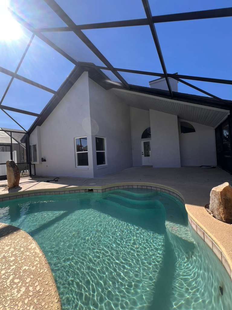 Back patio exterior after painting